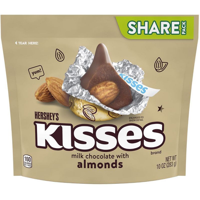 Kisses milk chocolate with almonds